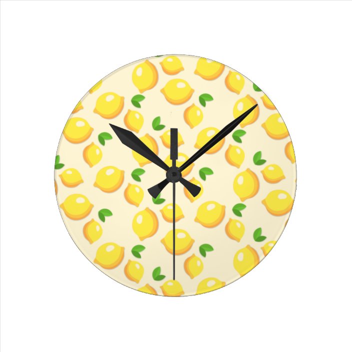 Lemon Printed Kitchen Clock | Zazzle.com