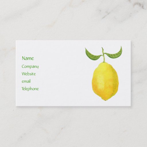 Customizable Lemon Profile Card Business Cards