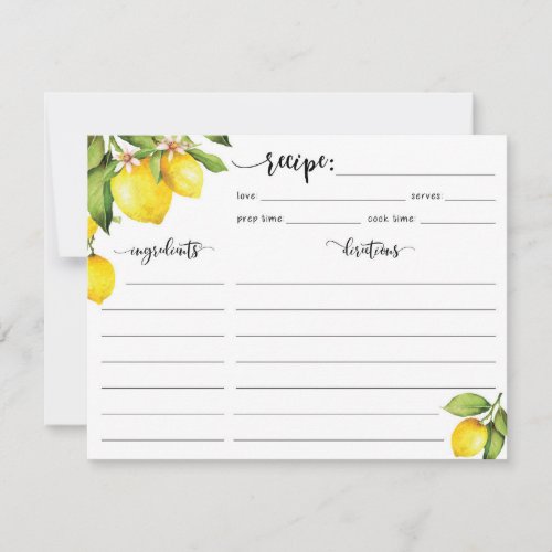 Lemon Recipe Card