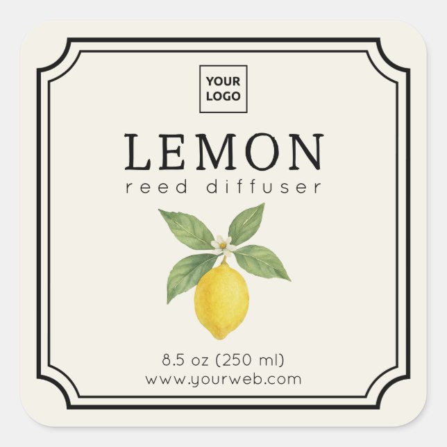 Lemon Reed Diffuser Label (Front)