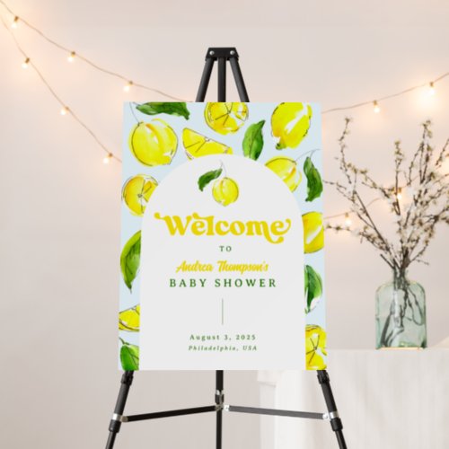 Lemon Retro Little Cutie Arch Baby Shower Welcome Foam Board