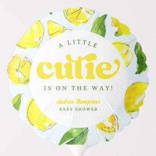 Lemon Retro Little Cutie Yellow Baby Shower Balloon