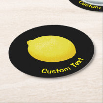 Lemon Round Paper Coaster