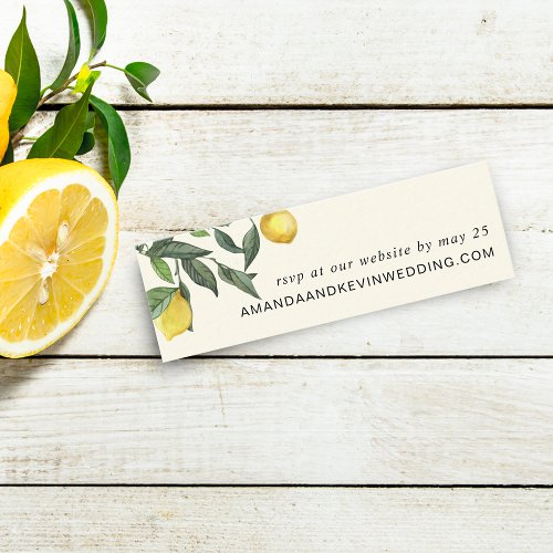 Lemon RSVP Wedding Website  Mini Cards
