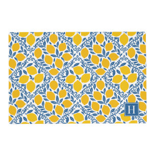 Lemon Rustic Farmhouse French Country Monogram Placemat