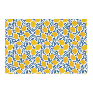 Lemon Rustic Farmhouse French Country Recipe Placemat