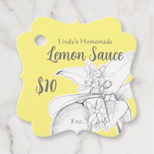Lemon Sauce Condiment Canning Jar Price Favor Tags