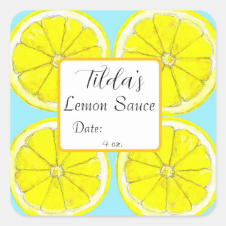 Lemon Sauce Homemade Condiment Jar Label