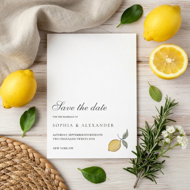 Lemon Save the Date Wedding Card | Amalfi Coast  (Creator Uploaded)