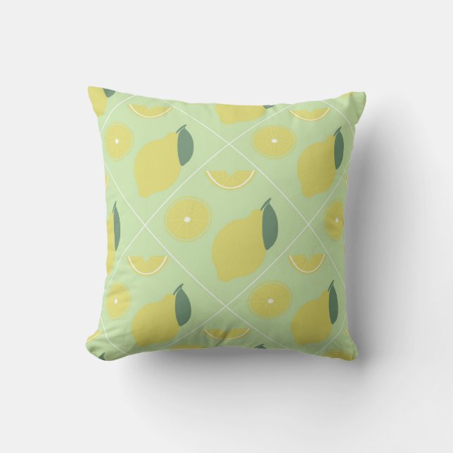 lemon seamless pattern throw pillow (Front)