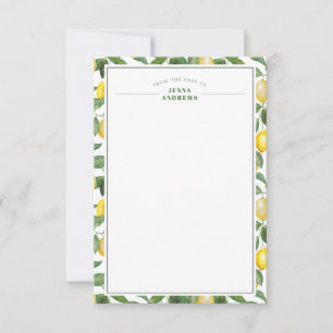 Lemon Season Desk Correspondence Note Card