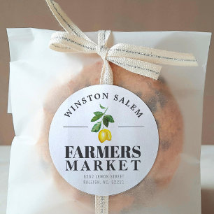 Lemon Season Farmers Market Custom City Classic Round Sticker
