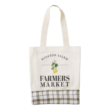 Lemon Season | Farmers Market Custom City Zazzle Heart Tote Bag by colorjungle at Zazzle