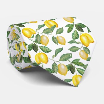 Lemon Season | Neck Tie by colorjungle at Zazzle