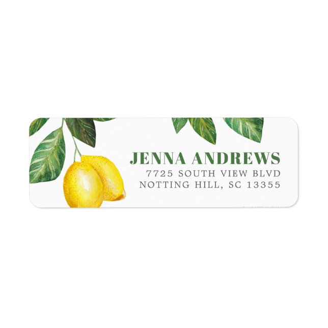 Lemon Season | Personalized Address Label (Front)