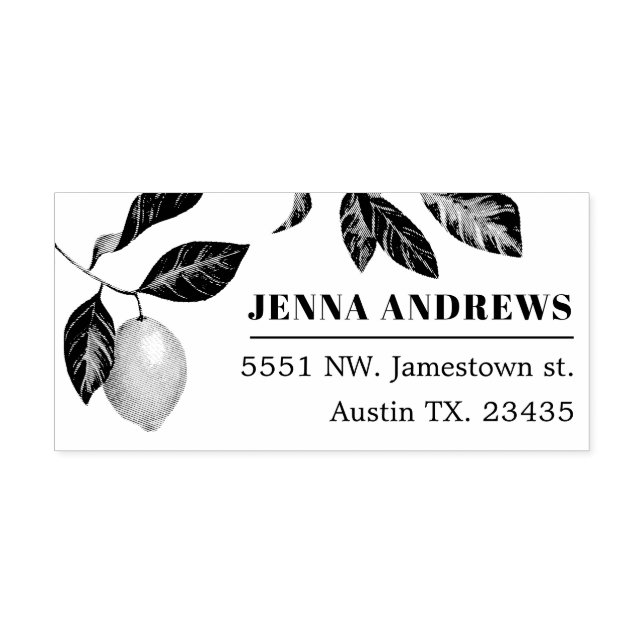 Lemon Season | Personalized Address Rubber Stamp (Imprint)