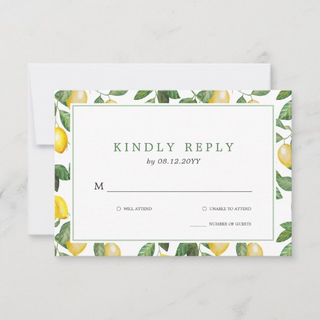 Lemon Season Wedding Celebration RSVP (Front)