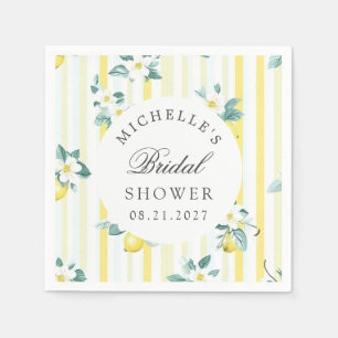 Lemon Shabby Chic Vintage Floral Bridal Shower Napkins