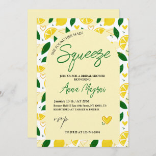 Lemon She Found Her Main Squeeze Bridal Shower  Invitation