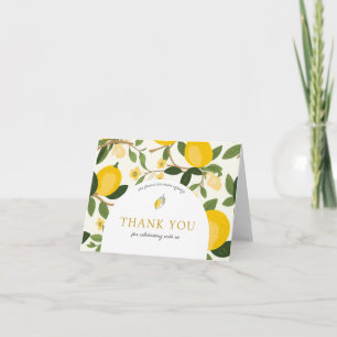 Lemon She Found Her Main Squeeze Bridal Shower Letterpress Thank You Card