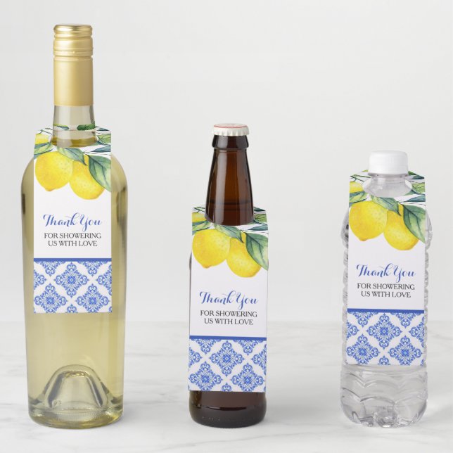 Lemon Shower Bottle Hanger Tag (In Situ)