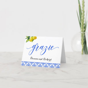 Lemon Shower Letterpress Thank You Card