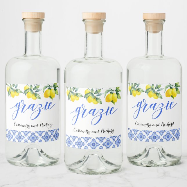 Lemon Shower Liquor Bottle Label (Bottles)