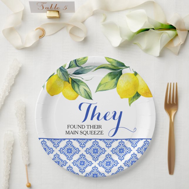 Lemon Shower Paper Plates (Wedding)
