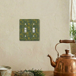 Lemon Sketch on Dark Green Switchplate