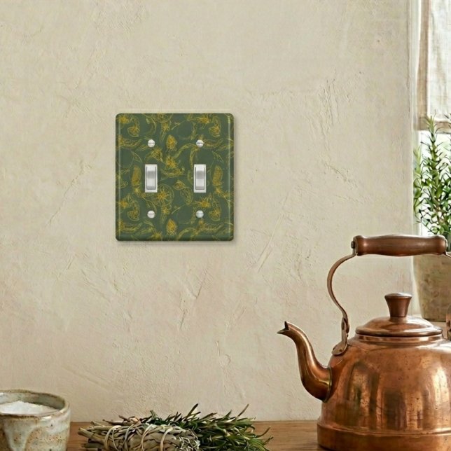 Lemon Sketch on Dark Green Switchplate (Creator Uploaded)