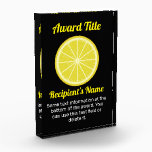 Lemon Slice Acrylic Award<br><div class="desc">Round slice of lemon icon. Custom background color. Custom text.</div>