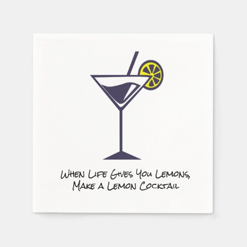 Lemon Slice and Cocktails Napkin