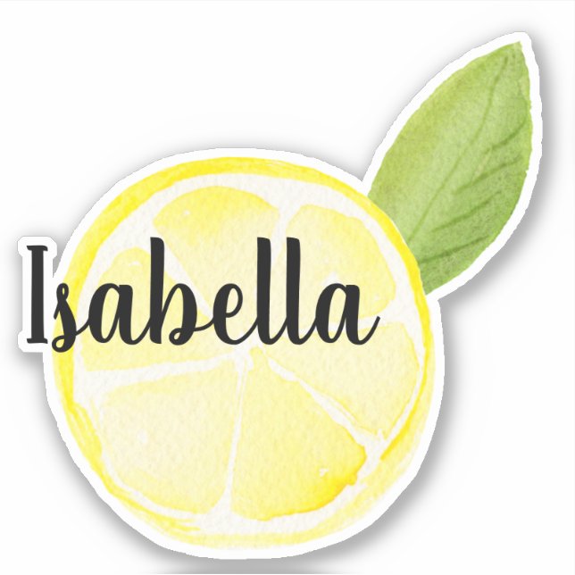 Lemon Slice and Name Vinyl Cut Fruit Sticker (Front)