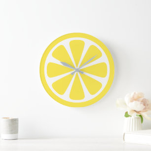 Lemon Slice Bright Yellow Kitchen Clock