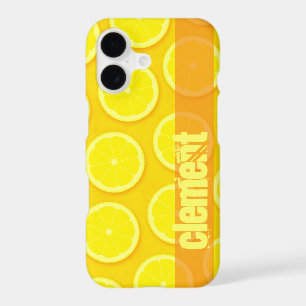 Lemon slice bright yellow name iPhone 17 case