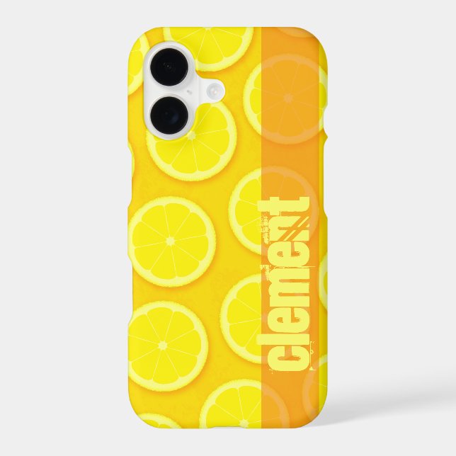 Lemon slice bright yellow name Case-Mate iPhone case (Back)
