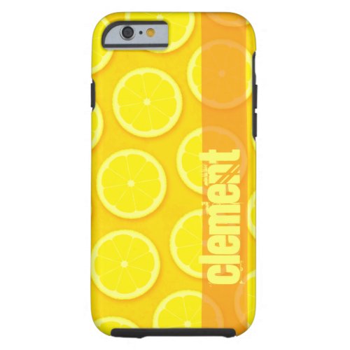 Lemon slice bright yellow name iphone case