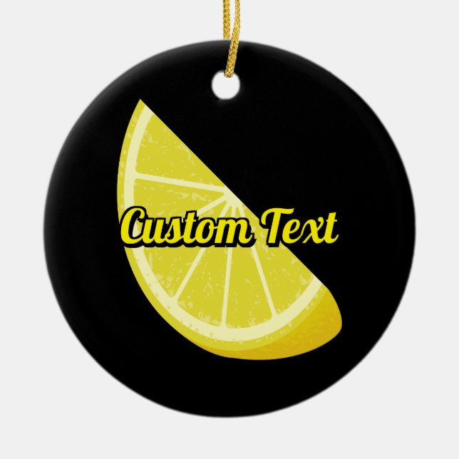 Lemon Slice Ceramic Ornament (Front)