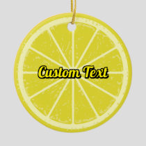 Lemon Slice Ceramic Ornament