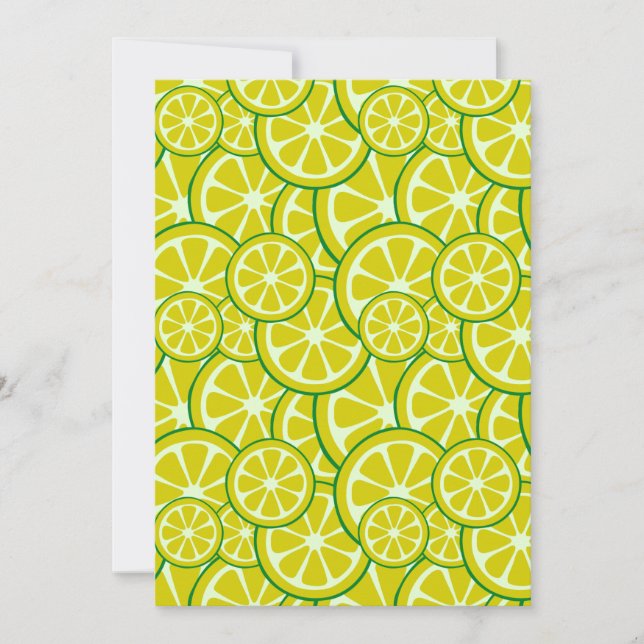 Lemon Slice Citric Fruit Art Yellow Lime Citrus Invitation (Front)