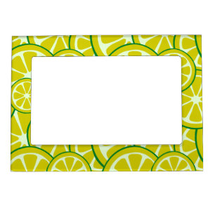 Lemon Slice Citric Fruit Art Yellow Lime Citrus Magnetic Frame