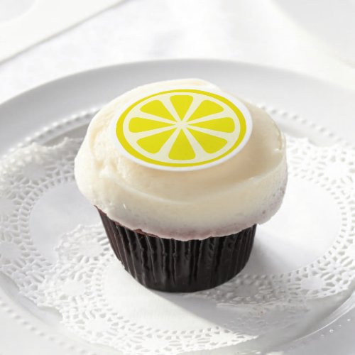 Lemon Slice Citrus 1st Birthday Cupcake Decor Edible Frosting Rounds