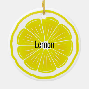 Lemon Slice Citrus Ceramic Ornament