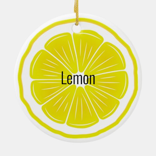 Lemon Slice Citrus Ceramic Ornament