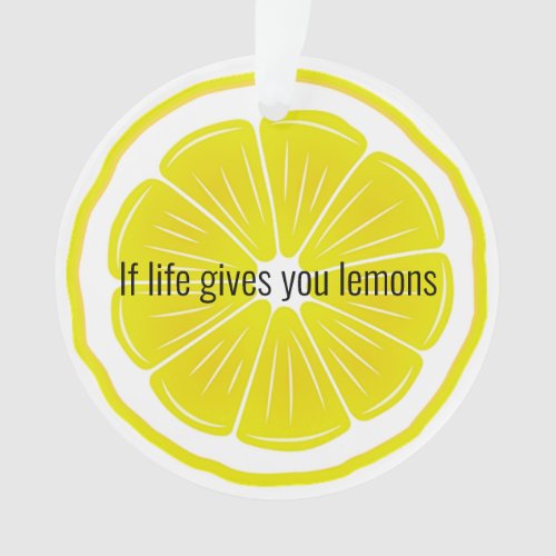 Lemon Slice Citrus Design Acrylic Ornament