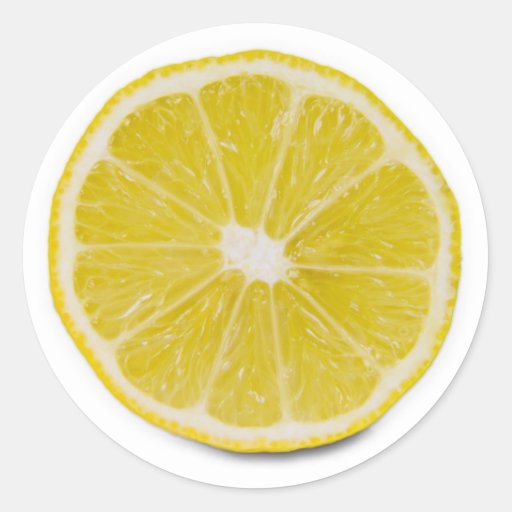 lemon slice classic round sticker | Zazzle