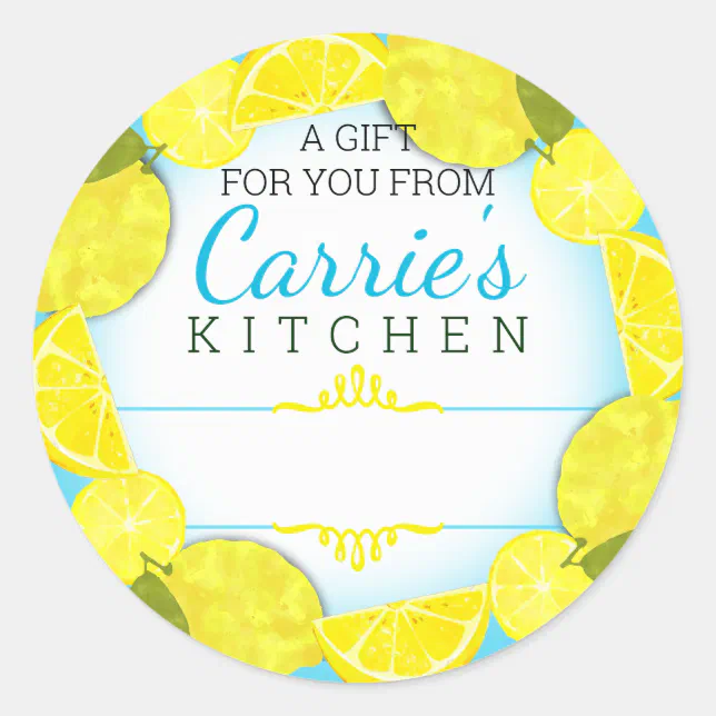 Lemon slice curd jam from the kitchen of baking classic round sticker ...