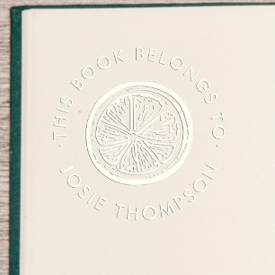 Lemon Slice Custom Book From the Library OF Embosser