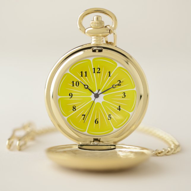 Lemon Slice Design Pocket Watch (Inside)