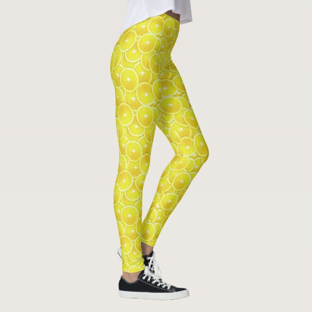 Lemon Slice Digital Montage Leggings (Right)